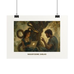 Plakat typograficzny "Nadgryzione jabłko"