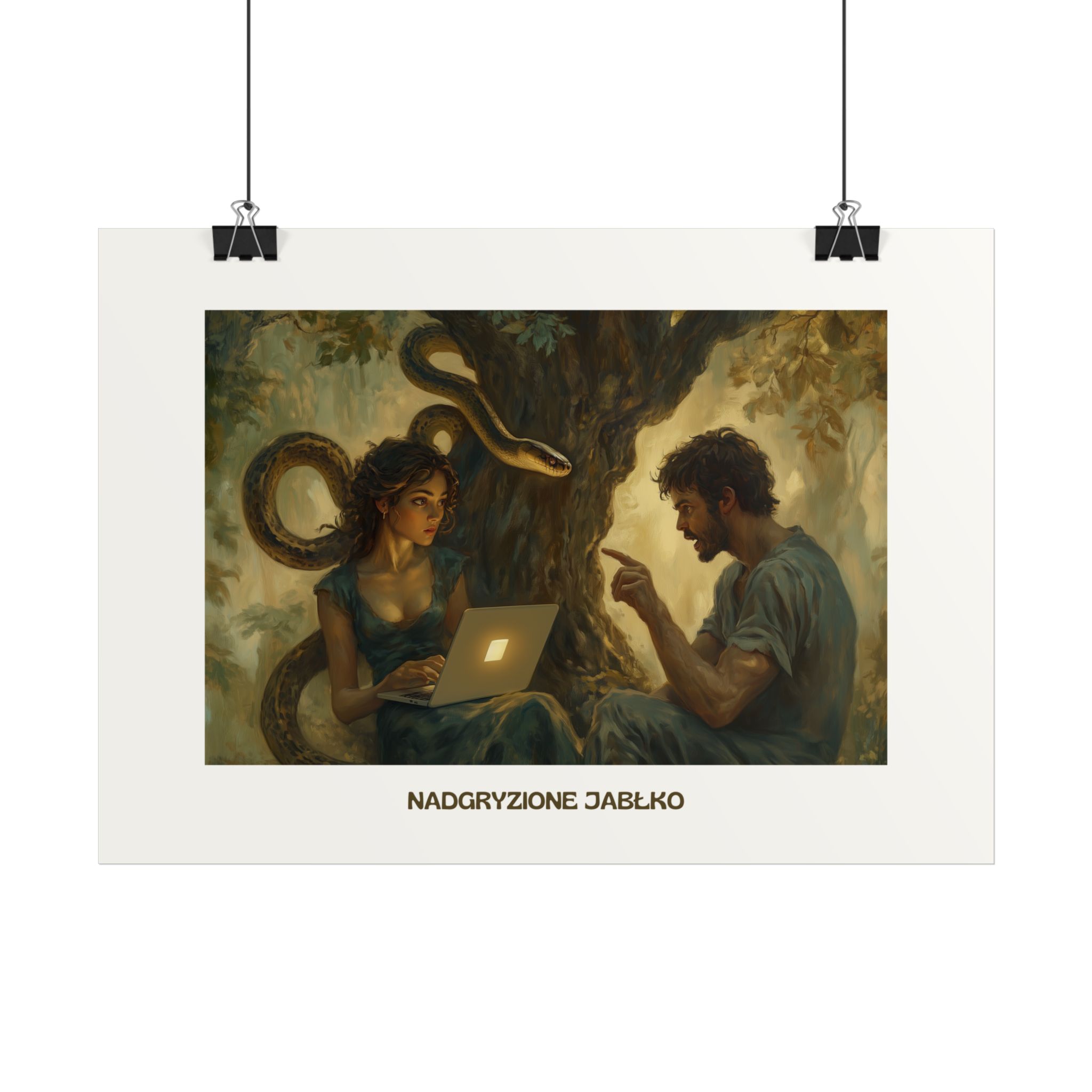 Plakat typograficzny "Nadgryzione jabłko"